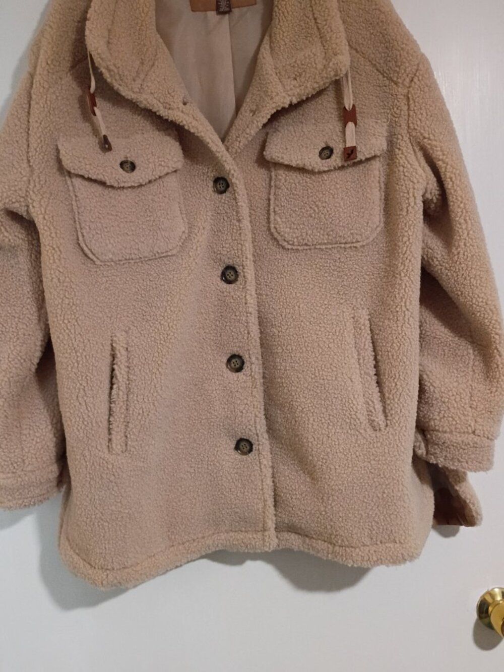 Koolaburra by UGG Relaxed Sherpa Coat Doe Tan Women’s Size XL Mid length Coat